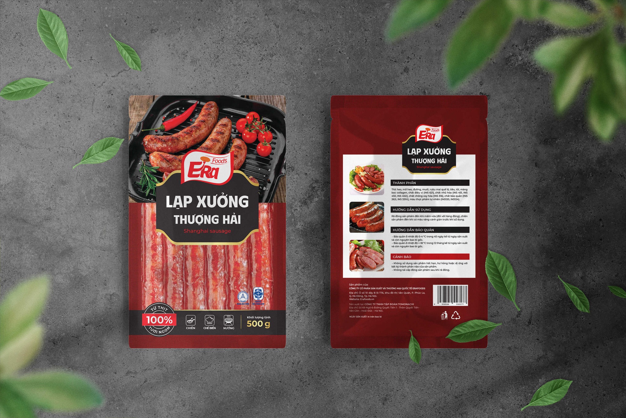 Mẫu bao bì màng ghép đóng gói lạp xưởng thương hiệu ERA