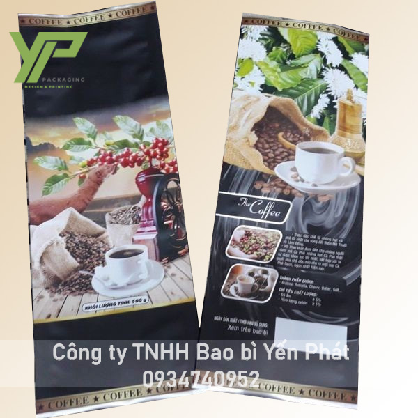 Mẫu túi 500gr đựng cafe in sẵn tại Yến Phát