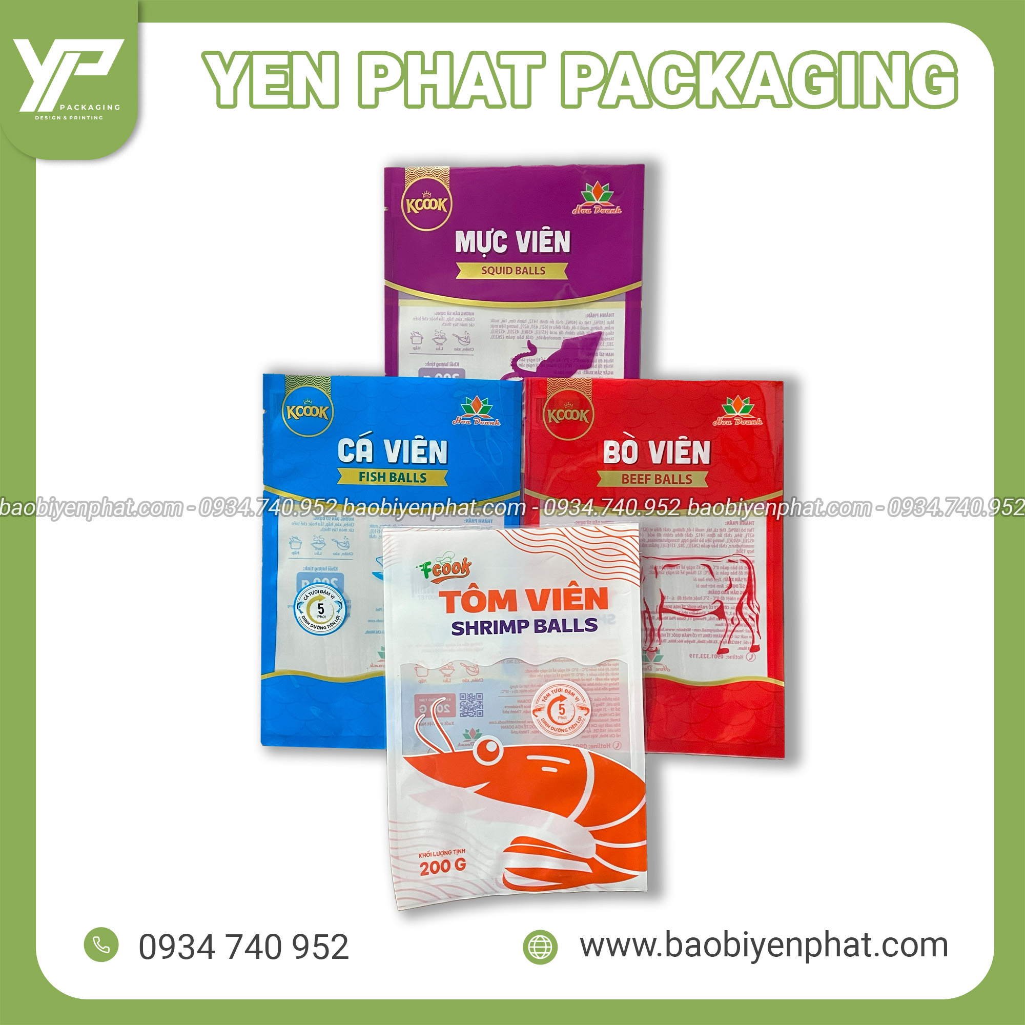 Yến Phát chuyên in ấn các loại bao bì thực phẩm đông lạnh chất lượng, uy tín
