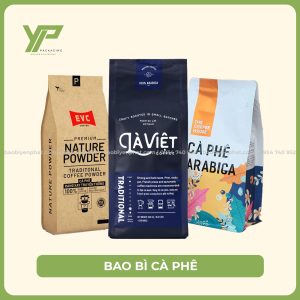 Xưởng in bao bì cà phê, túi đựng cafe, túi zip 8 cạnh khoá nhật, túi cafe có van