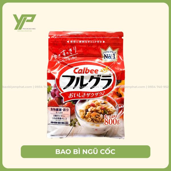 Xưởng in bao bì ngũ cốc, túi màng ghép, túi zipper, túi pa hút chân không in lụa, in trục đồng