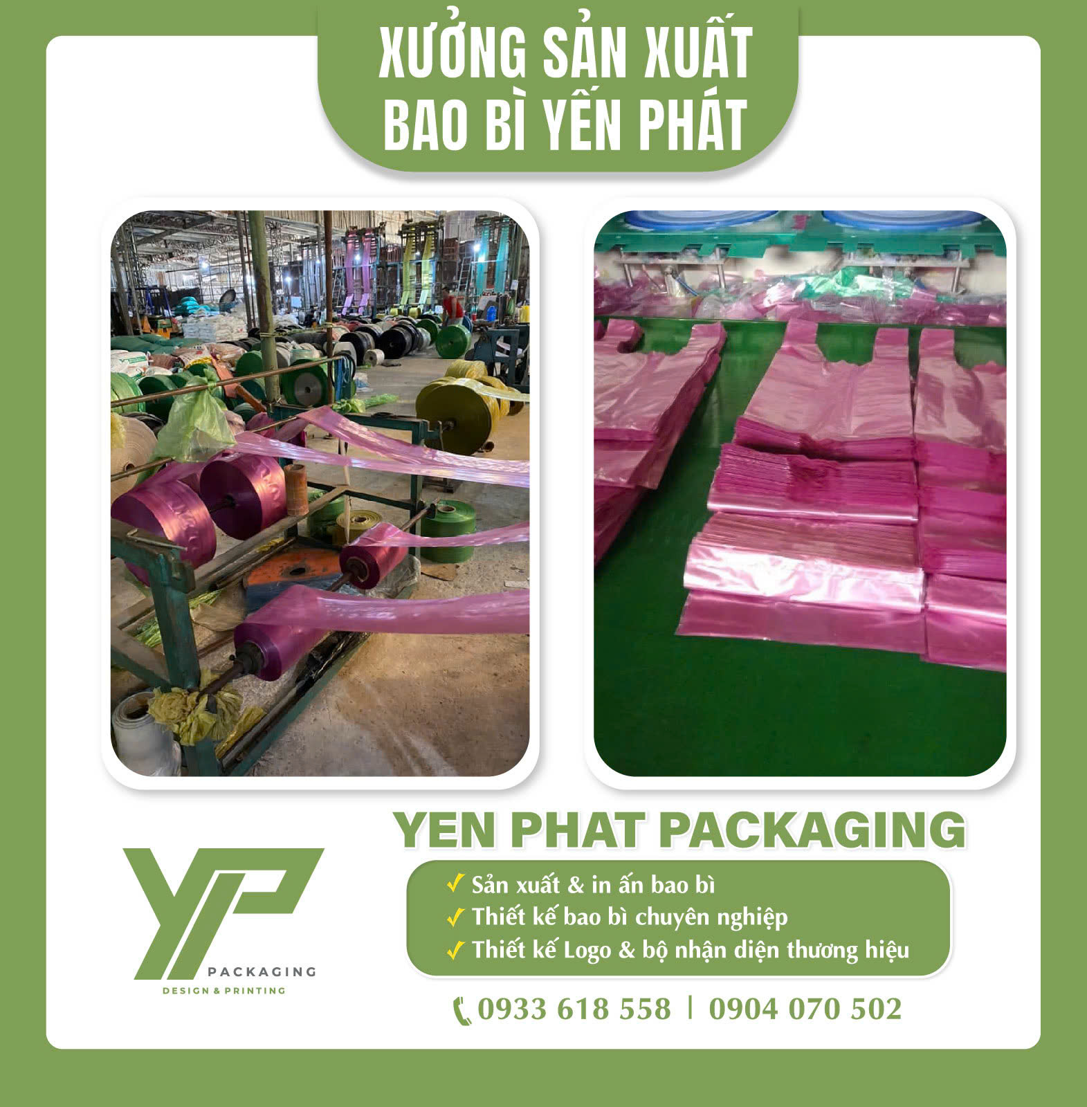 Xưởng in bao bì Yến Phát nhận sản xuất các loại túi nilon theo yêu cầu