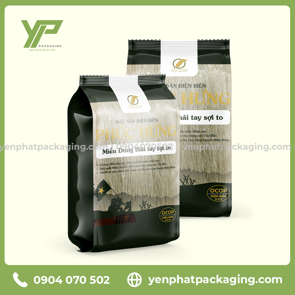 Thiết kế bao bì Miến Phúc Hưng - Đặc sản Điện Biên được thực hiện bởi Yến Phát