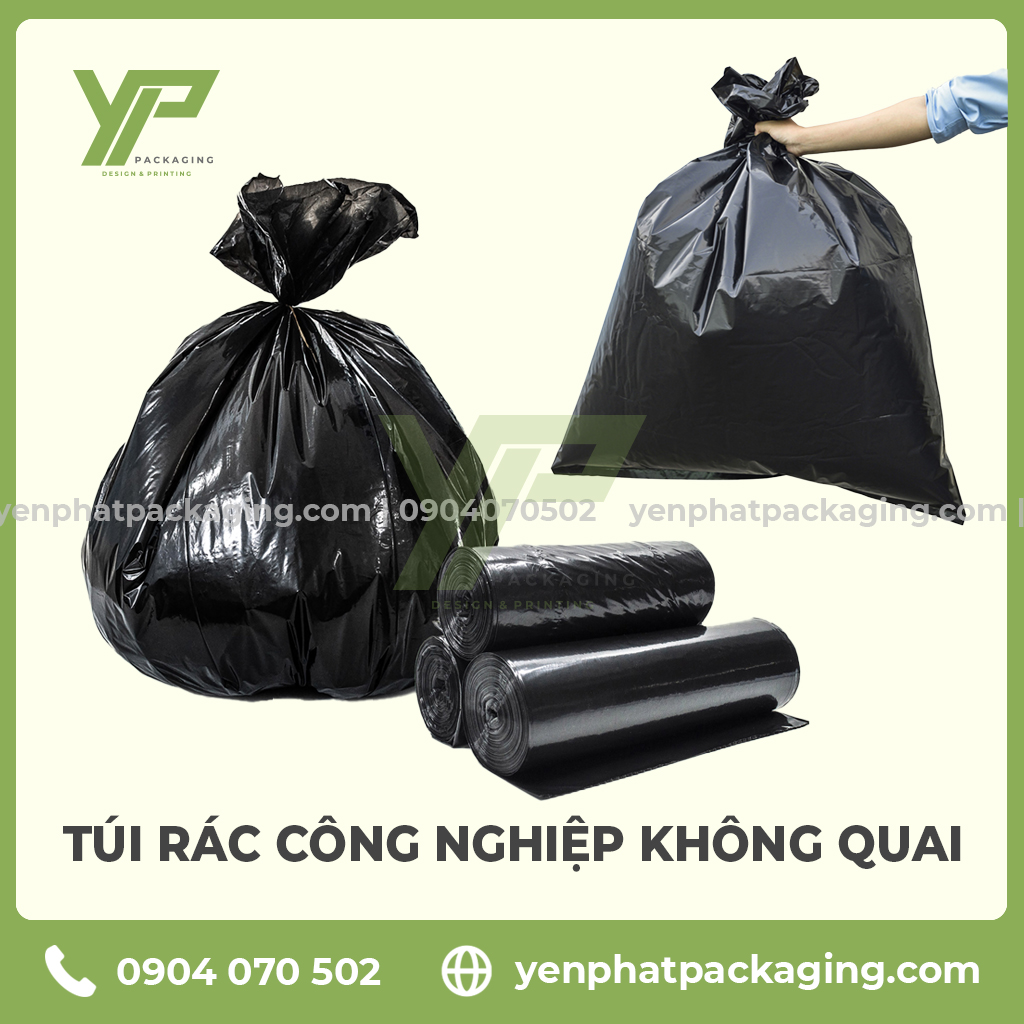 Túi rác size đại không quai, bao đựng rác công nghiệp