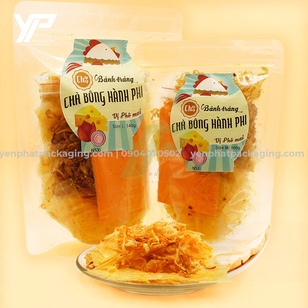 Túi zip 2 mặt trong đựng bánh tráng chà bông
