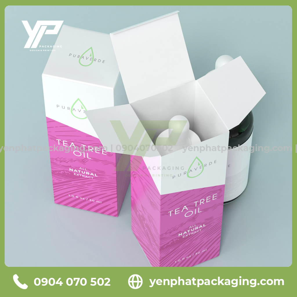 Hộp giấy đựng các loại mỹ phẩm nhỏ được thiết kế tiện lợi và in ấn màu sắc nổi bật