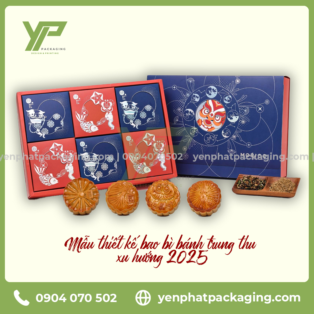 Mẫu thiết kế hộp đựng bánh, thiết kế bao bì bánh trung thu theo xu hướng 2025