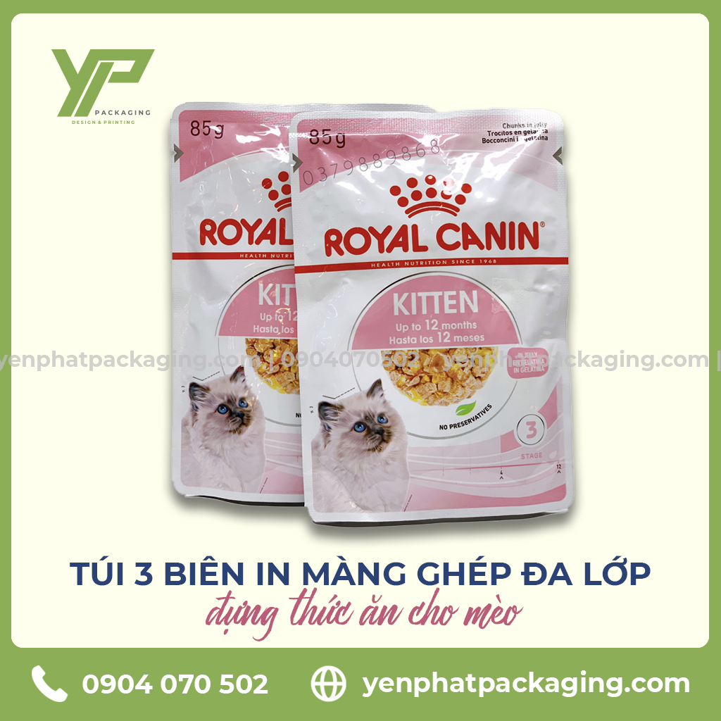 Túi 3 biên đựng thức ăn cho mèo
