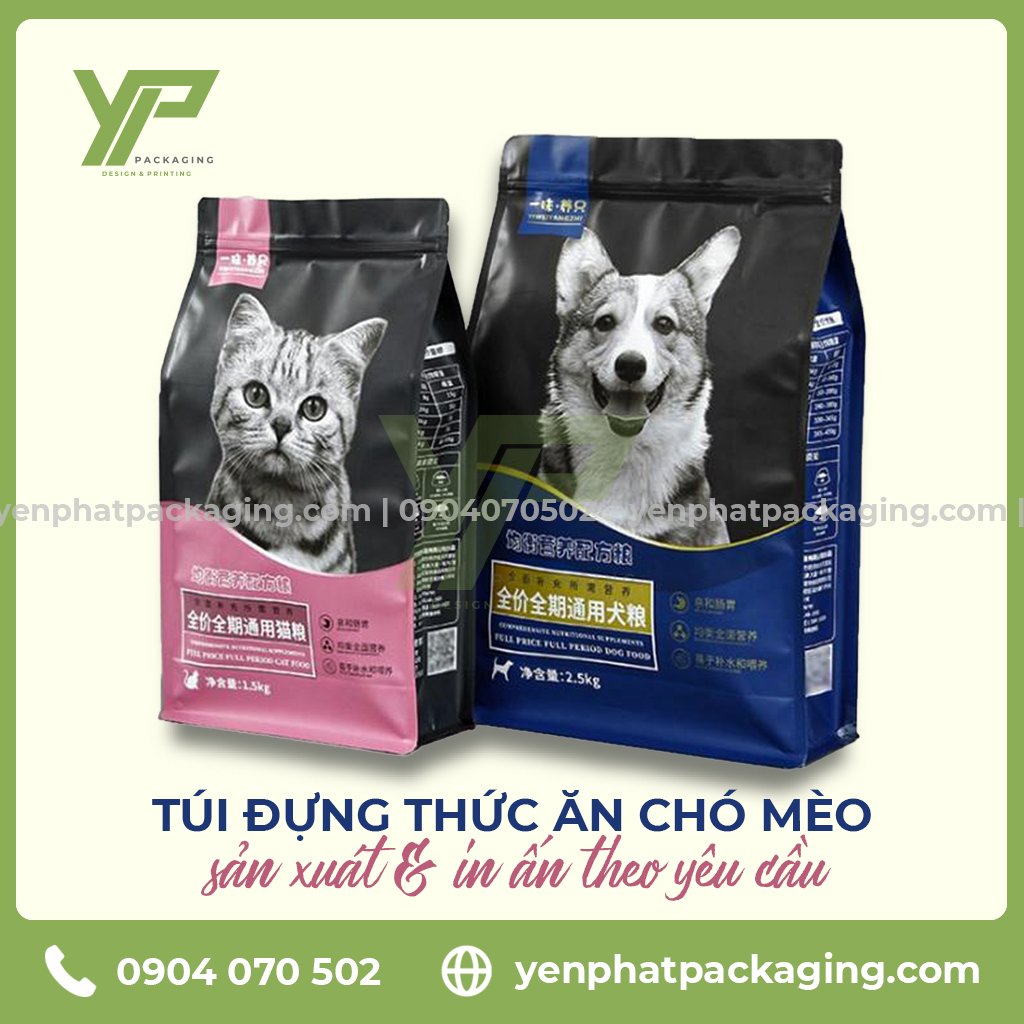 Yến Phát Packaging chuyên sản xuất & in ấn bao bì màng ghép, túi đựng thức ăn chó mèo theo yêu cầu tại HCM
