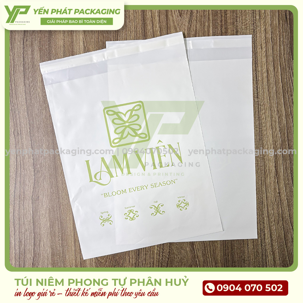 Túi niêm phong tự phân huỷ in ấn theo yêu cầu, giá rẻ tại Yến Phát Packaging