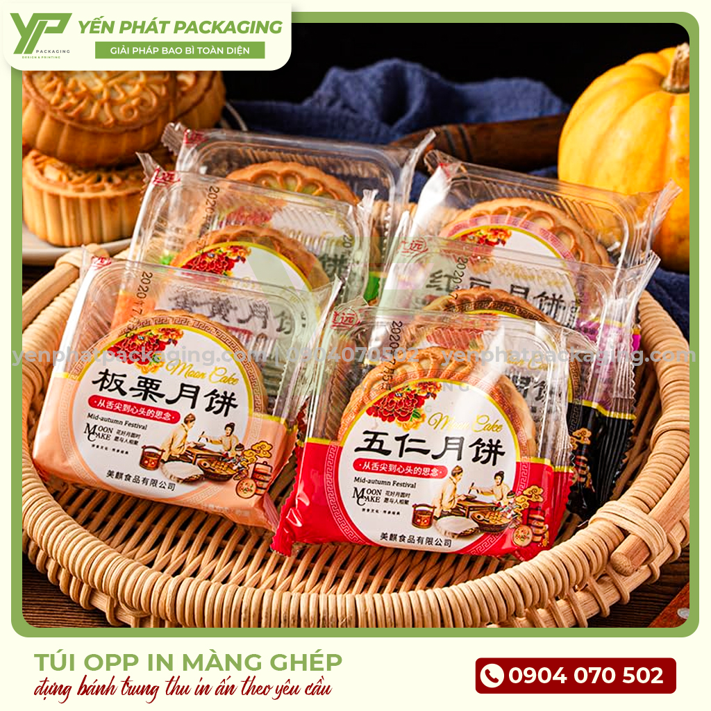 Bao bì bánh trung thu in ấn màng ghép theo yêu cầu