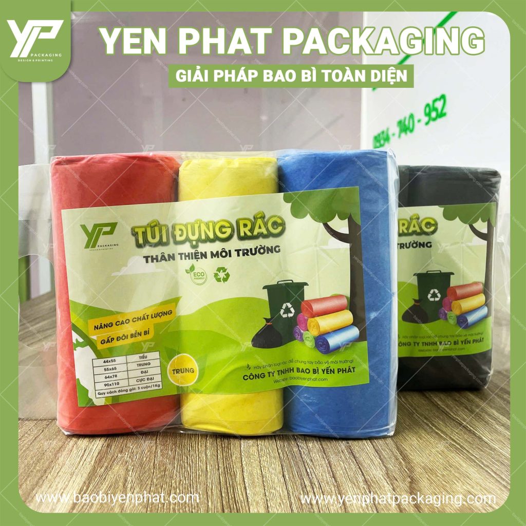 Túi đựng rác dạng cuộn 3 màu thường thấy trên thị trường