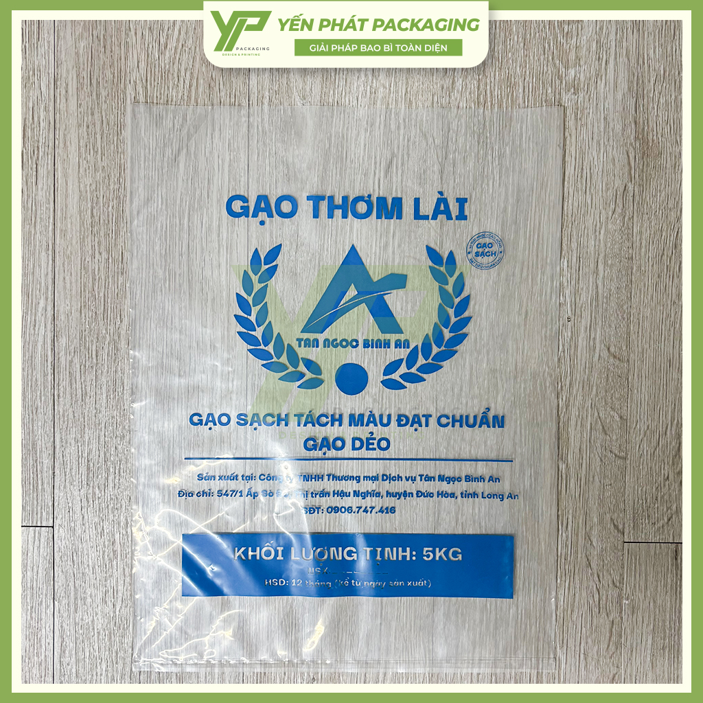 Túi pe đựng gạo in ấn đơn giản, chi phí tiết kiệm