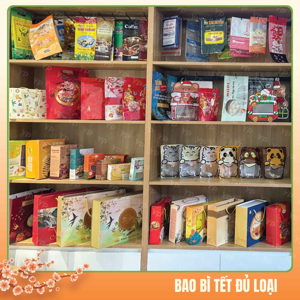 Yến Phát có đầy đủ bao bì Tết hàng sẵn và nhận in theo yêu cầu