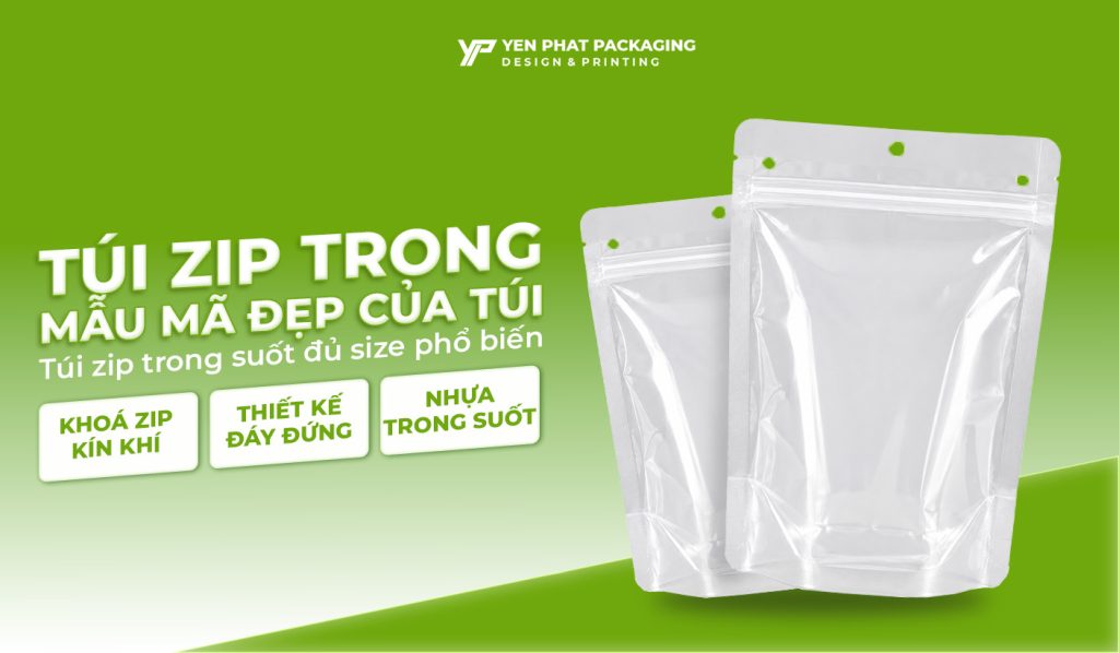 Túi Zip Trong Suốt Đáy Đứng Mẫu Mã Đẹp – Đủ Size Phổ Biến 1 bia tui zip trong
