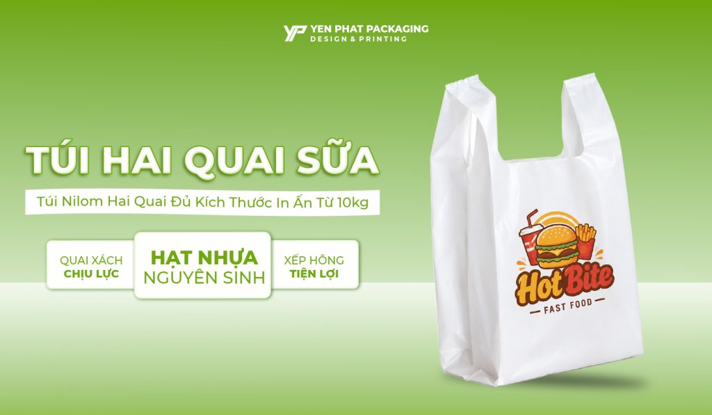 TÚI QUAI SỮA - TÚI NILON 2 QUAI ĐỦ KÍCH THƯỚC IN ẤN TỪ 10KG 1 tui hai quai sua 10kg